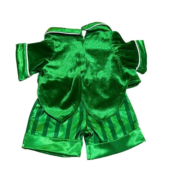 Green Striped Satin Build-A-Bear Outfit With Jacket & Bow Tie St. Patrick's Day - Picture 3 of 4